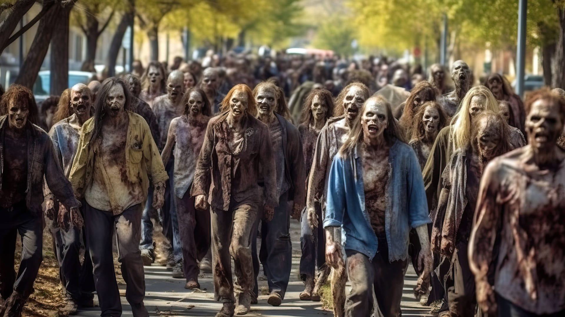 Eine Horde von Zombies läuft durch die Straßen (Symbolbild): Wenn das in Bremerhaven passiert, ist keiner mehr sicher. Eine Horde von Zombies läuft durch die Straßen (Symbolbild): Wenn das in Bremerhaven passiert, ist keiner mehr sicher.