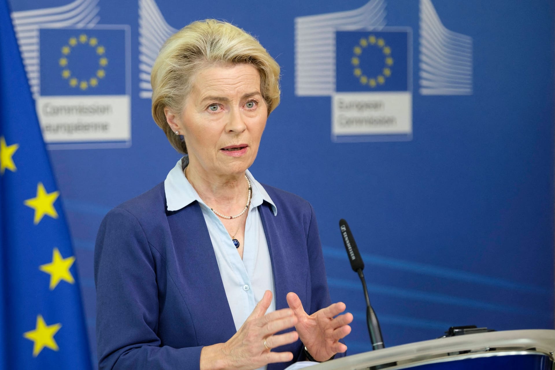 Ursula von der Leyen, EU-Kommissionschefin (Archivbild): Mit dem Sanktionspaket sollen auch Verbündete Russlands getroffen werden.