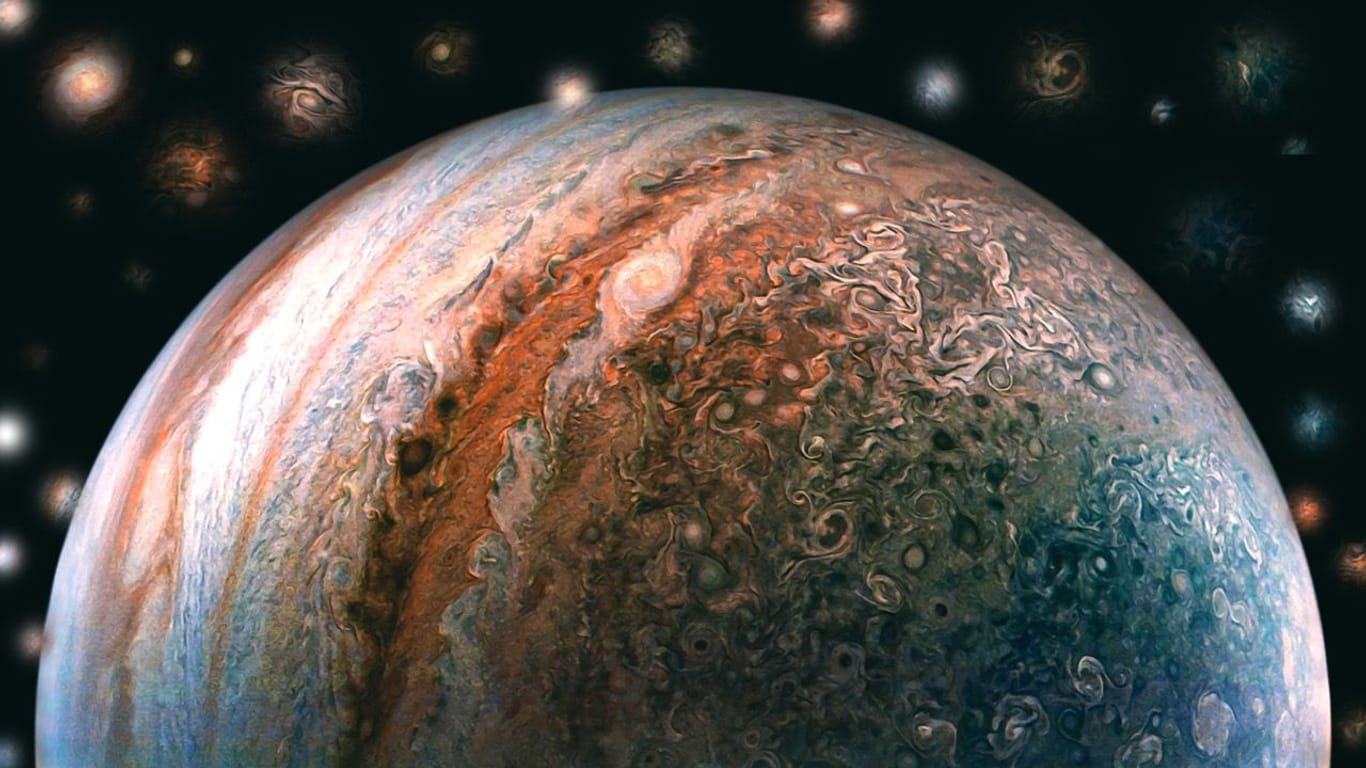 Ein weiteres Bild auf Basis der Daten von "Juno", das die Nasa bereits im März veröffentlicht hat.