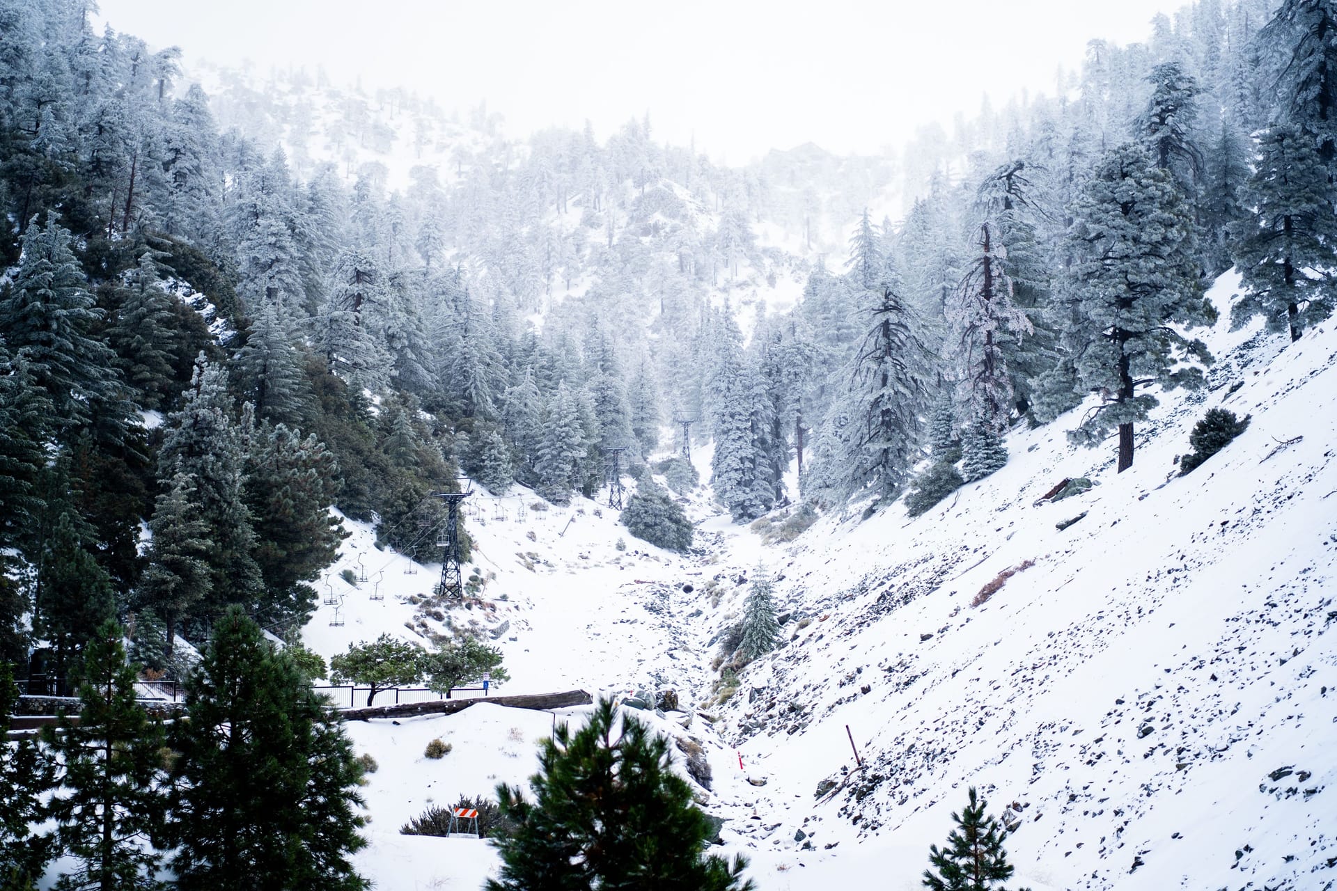 Im Januar lag Schnee und es herrschten eisige Temperaturen am Mount Baldy