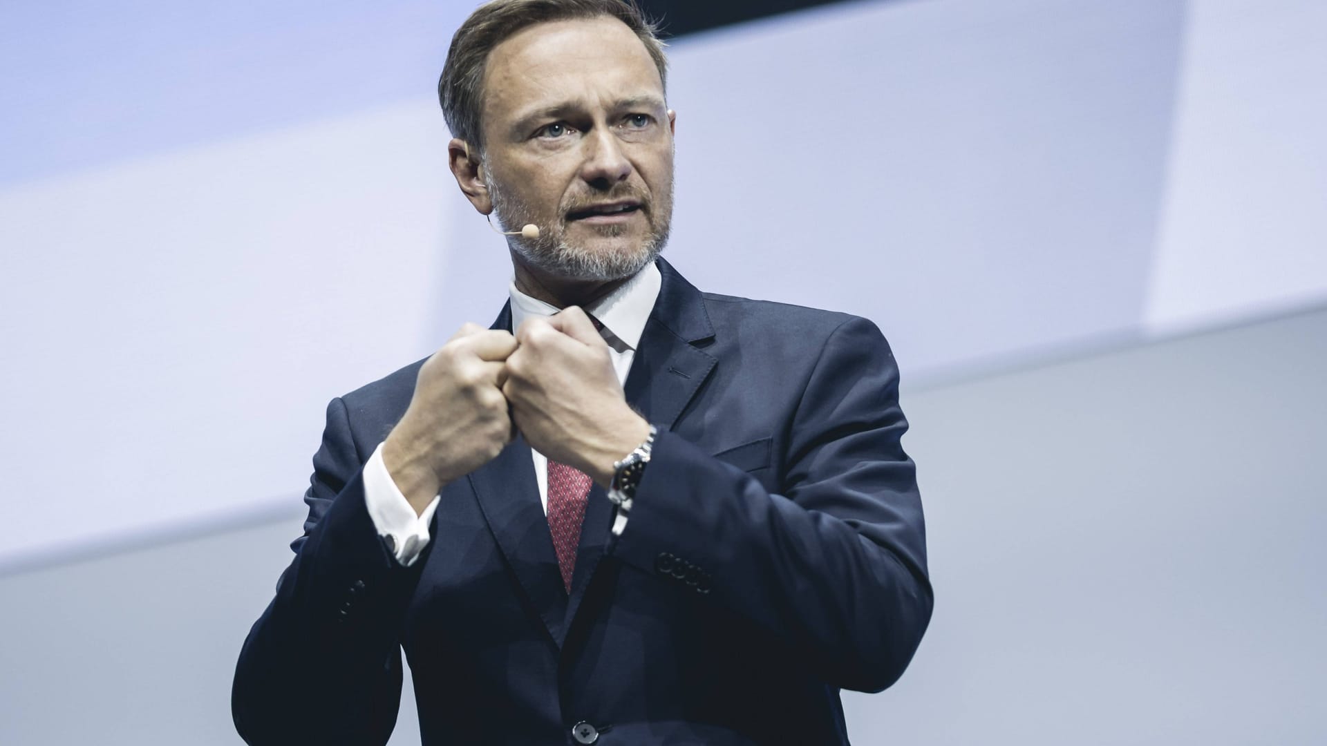 Bundesfinanzminister Christian Lindner (FDP) beim Sparkassentag in Hannover.