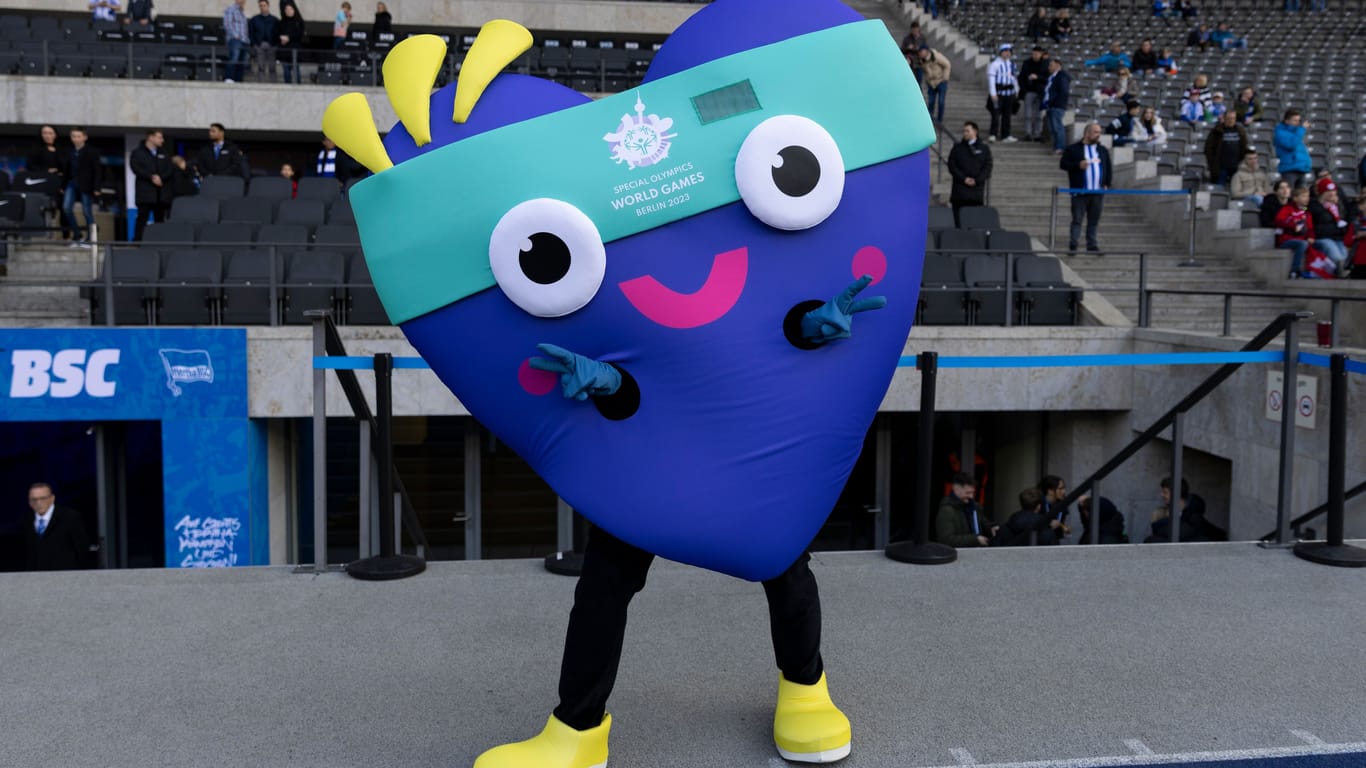 "Unity", das Maskottchen der Special Olympic World Games Berlin 2023, steht für Verbundenheit, Herzlichkeit und Teilhabe für alle.
