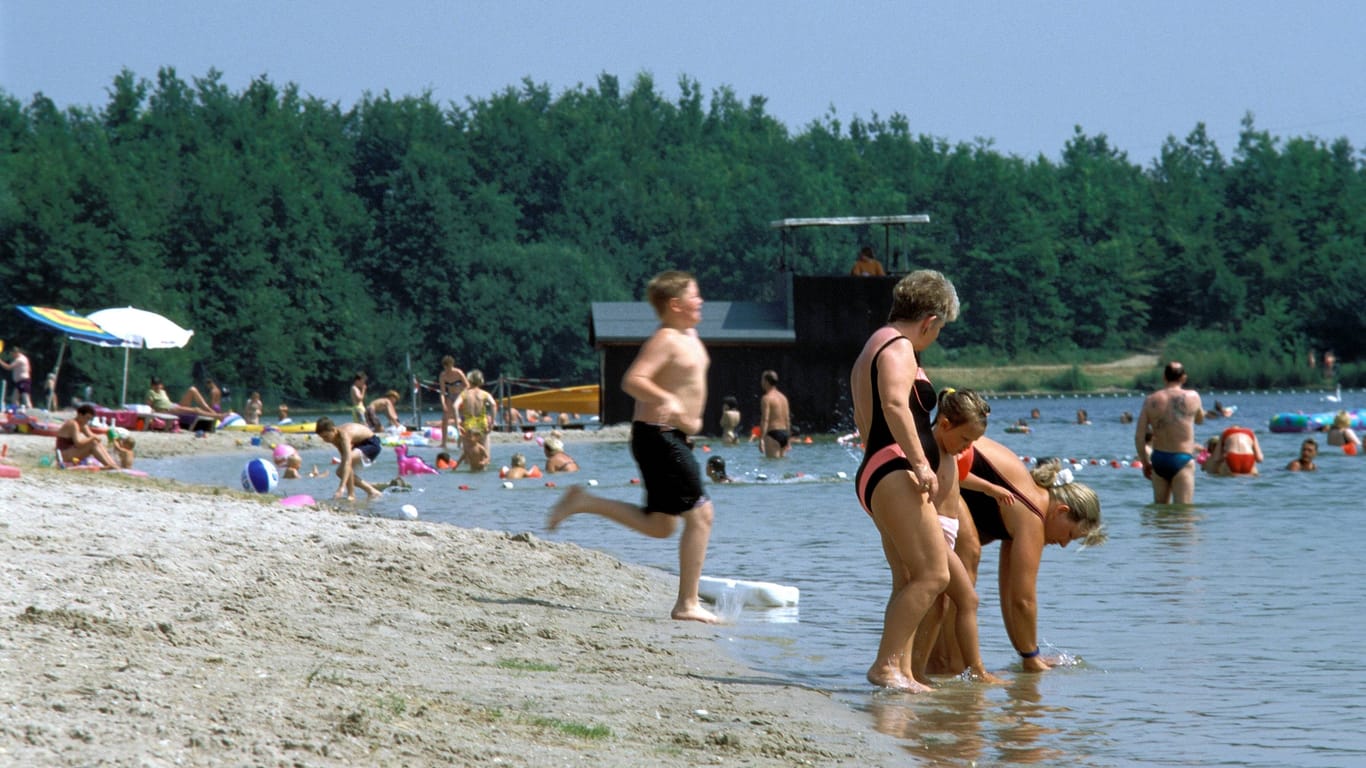 Badefreuden am Otto-Maigler-See (Archivbild): Der See schnitt zuletzt in einer überregionalen t-online-Umfrage schlecht ab.