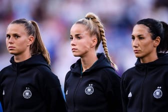 Klara Bühl, Giulia Gwinn und Sara Doorsun (v. l. n. r.): Die Spielerinnen starten im Juli in die WM.