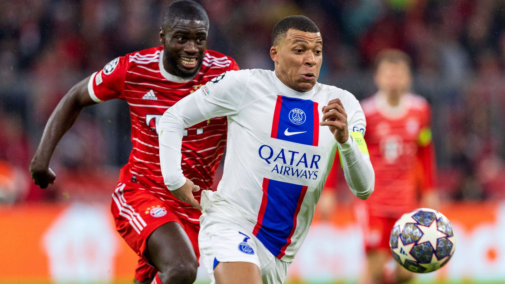 Kylian Mbappé und Dayot Upamecano: Im Achtelfinale der Champions League standen sich die beiden Franzosen noch als Gegner gegenüber.