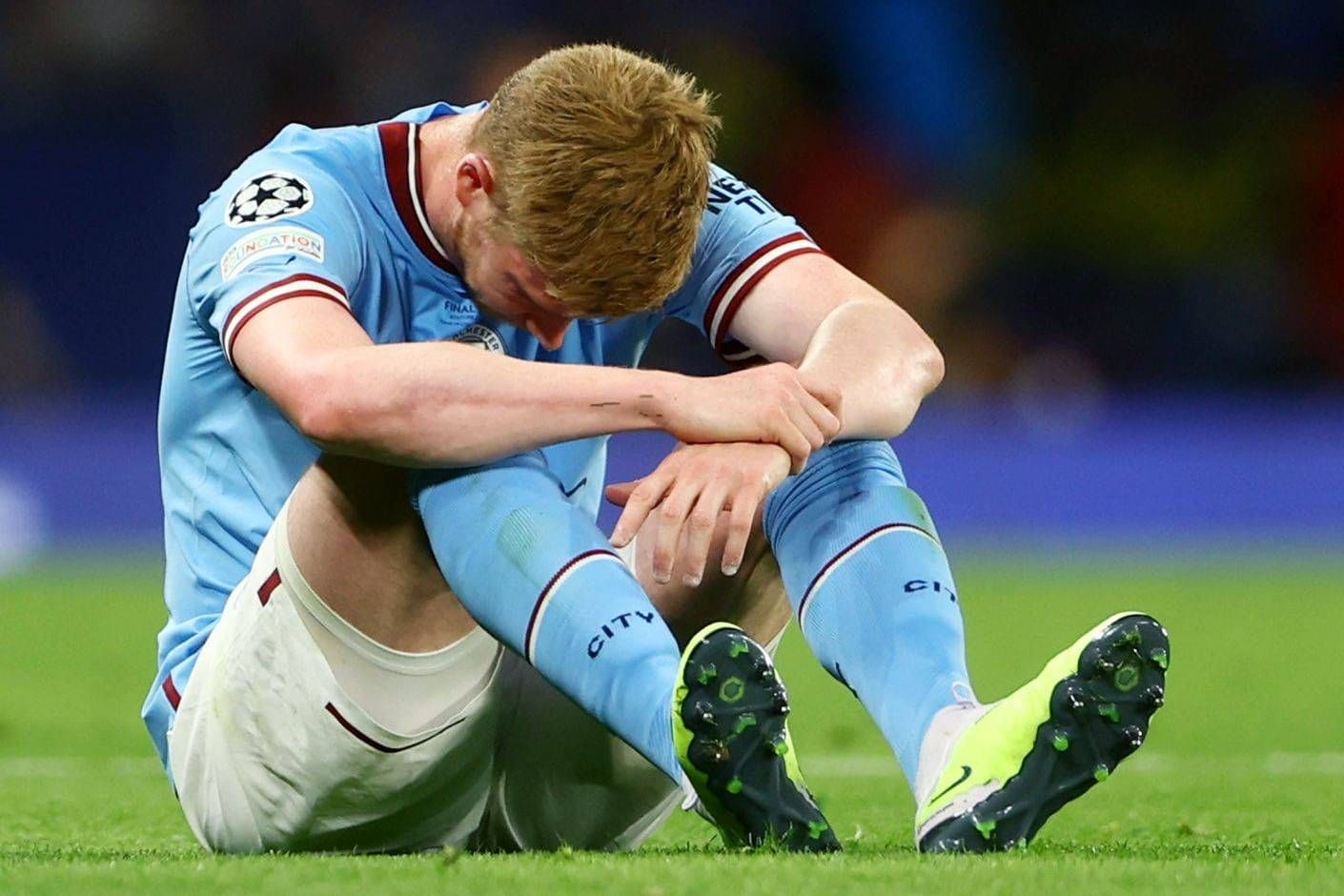 Am Boden zerstört: Kevin De Bruyne vor seiner Auswechslung im Champions-League-Finale.