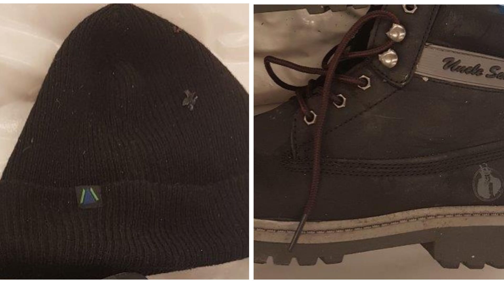 Diese Mütze und diese Schuhe trug der Mann, als er tot aufgefunden wurde.