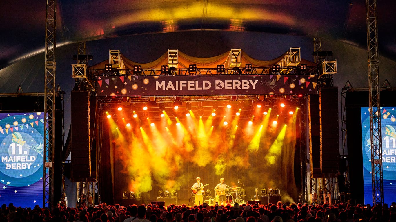 Konzert beim Maifeld Derby: Auf vier verschiedenen Bühnen finden auf dem Mannheimer Maimarktgelände die Rund 60 Konzerte statt.
