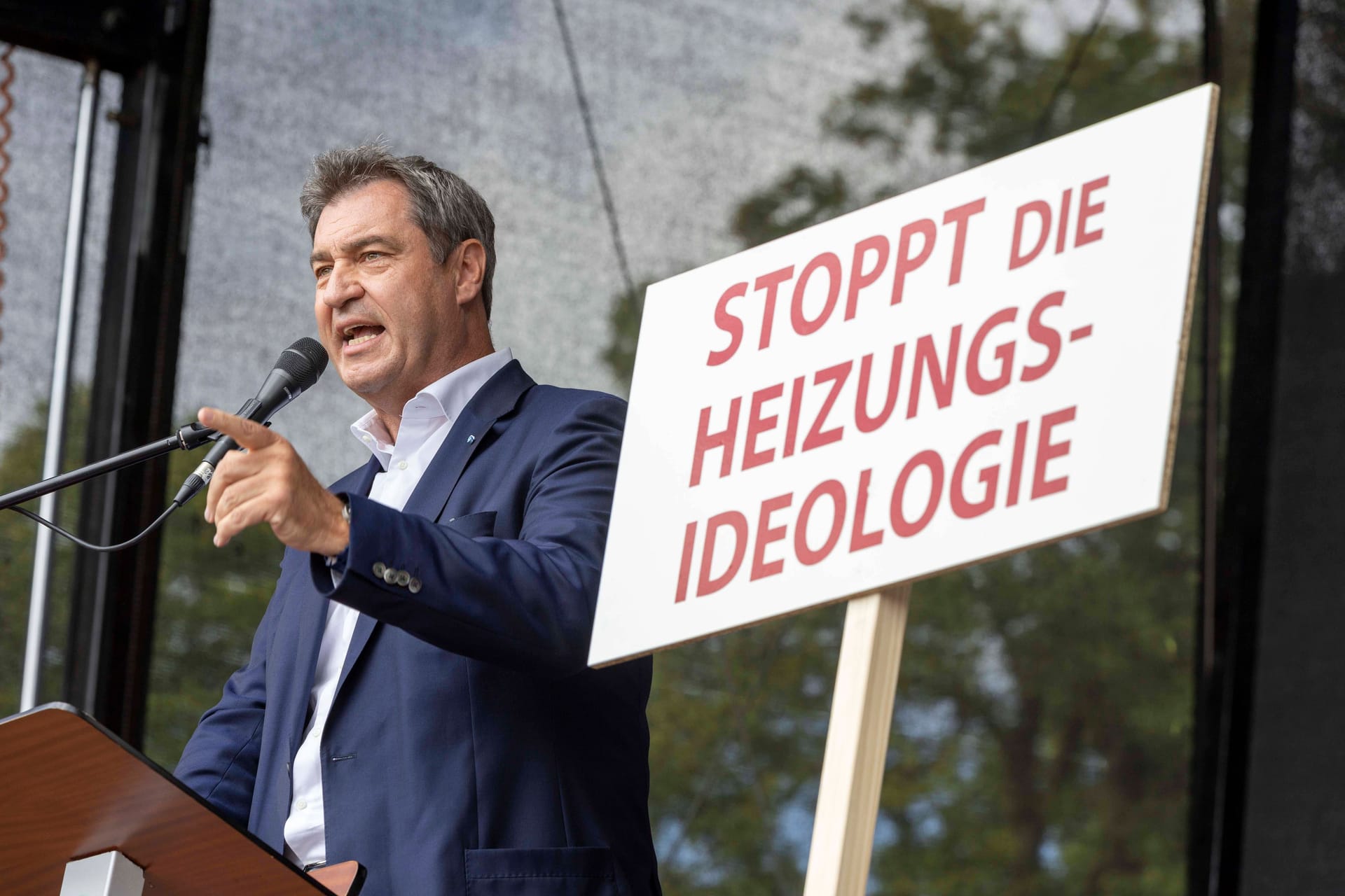 Populismus pur: CSU-Chef Markus Söder bei einer Demonstration gegen das Heizungsgesetz.