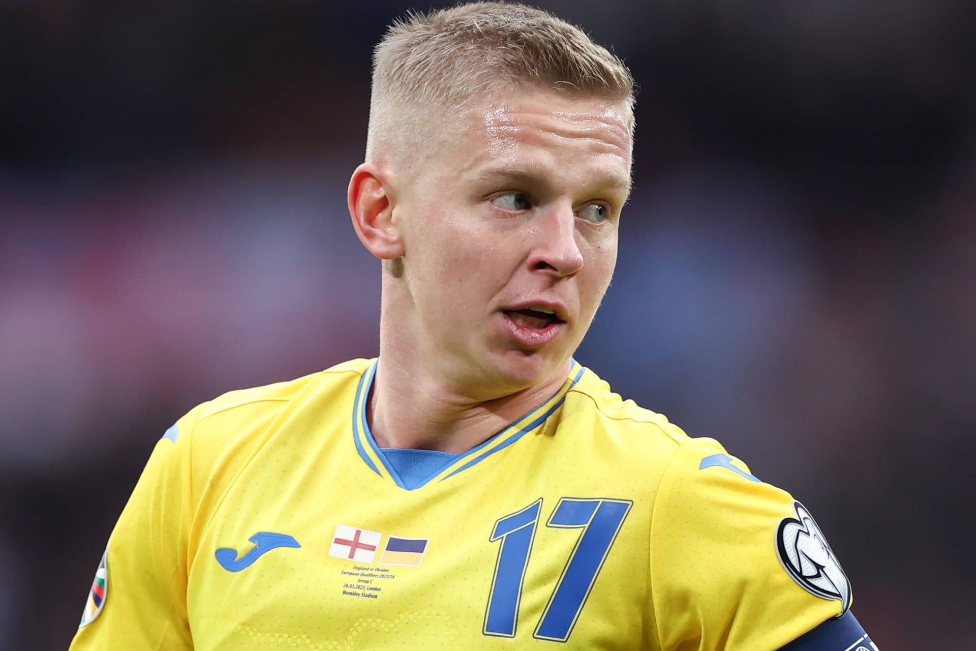 Oleksandr Zinchenko, hier bei einem Länderspiel mit der Ukraine im März 2023: Klare Haltung zu Sportler aus Russland und Belarus.