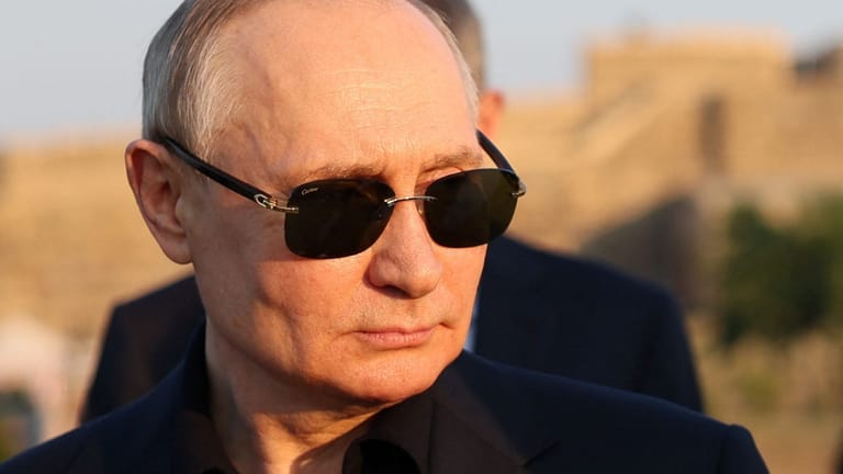 28. Juni 2023: Putin besucht die Festung Naryn-Kala im südrussischen Dagestan.
