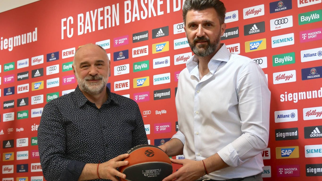 Pablo Laso (l.) und Marko Pesic (r.): Der neue Chefcoach und der Geschäftsführer des FC Bayern Basketball.