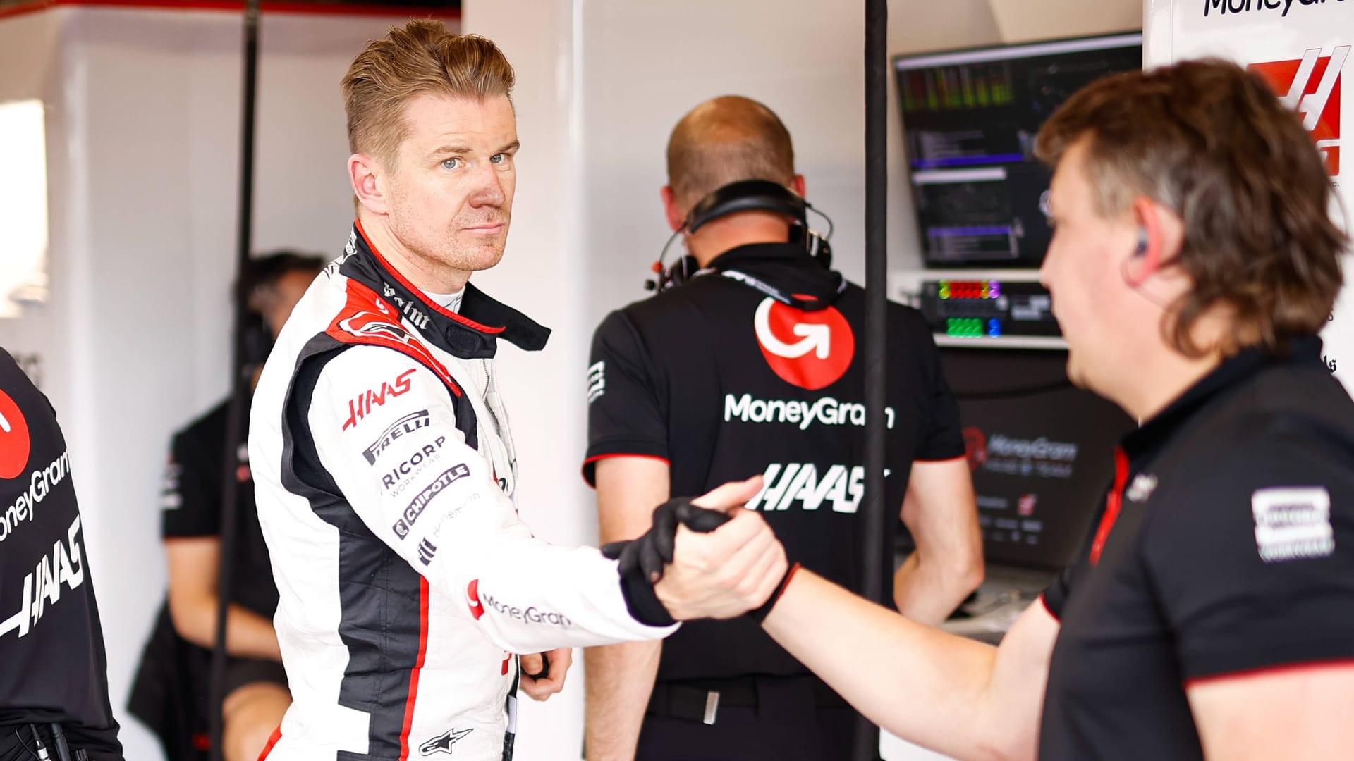 Chancenlos: Nico Hülkenberg, hier in der Haas-Box.
