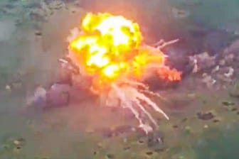 Ein russischer Panzer wurd zerstört