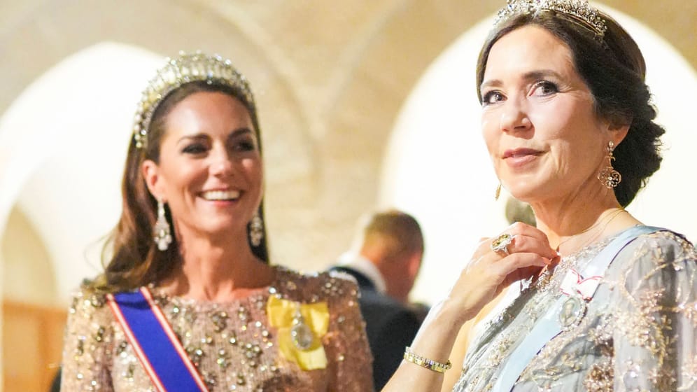 Prinzessin Kate und Prinzessin Mary: Die beiden unterhielten sich beim Hochzeitsempfang in Jordanien.