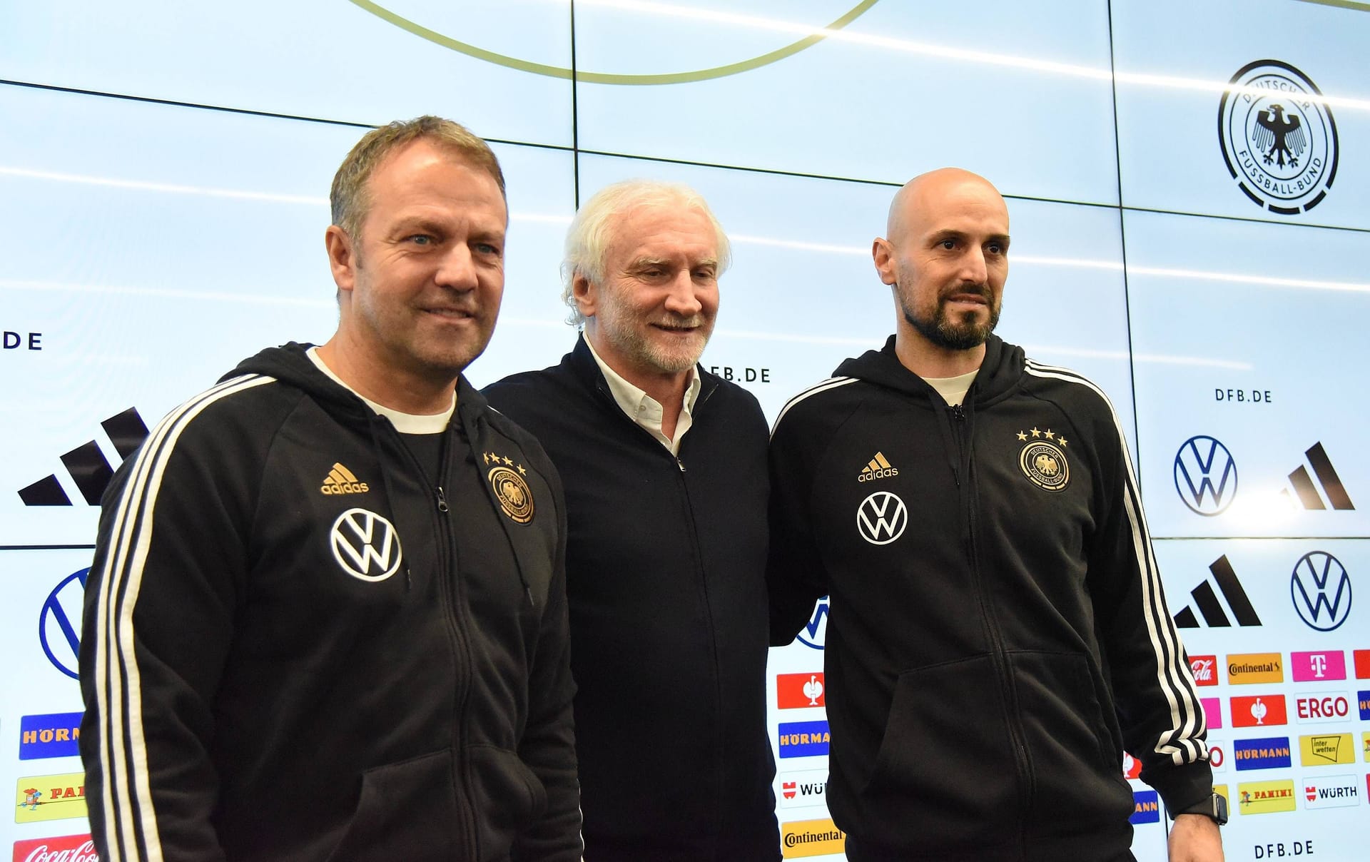 Hansi Flick, Rudi Völler, und Antonio Di Salvo: Alle arbeiten sie gemeinsam beim DFB.