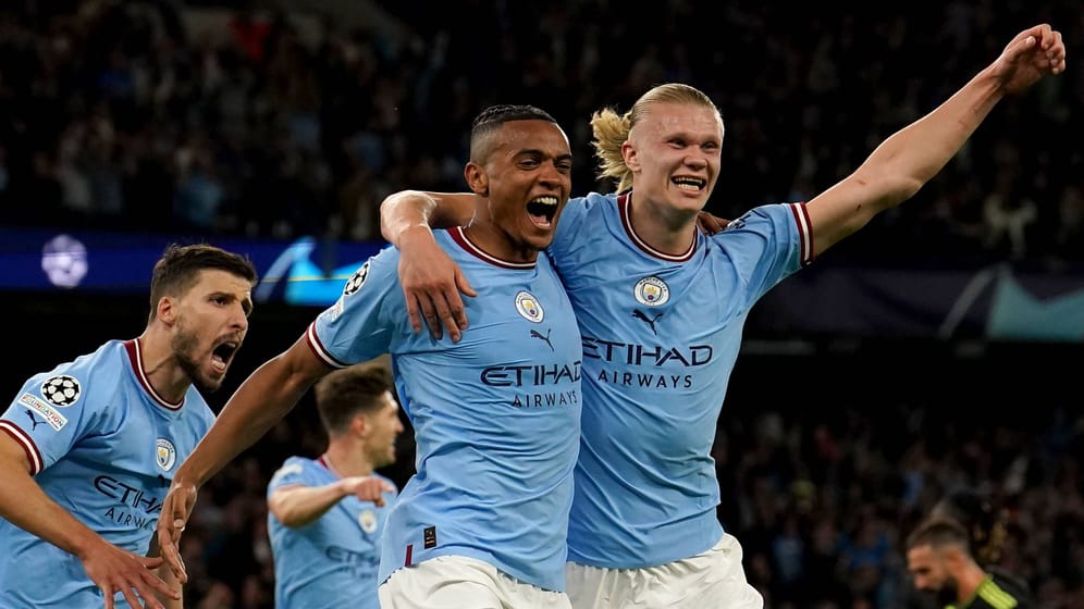 Rodri, Manuel Akanji und Erling Haaland (r.): Die Stars von City wollen den nächsten Titel klarmachen.