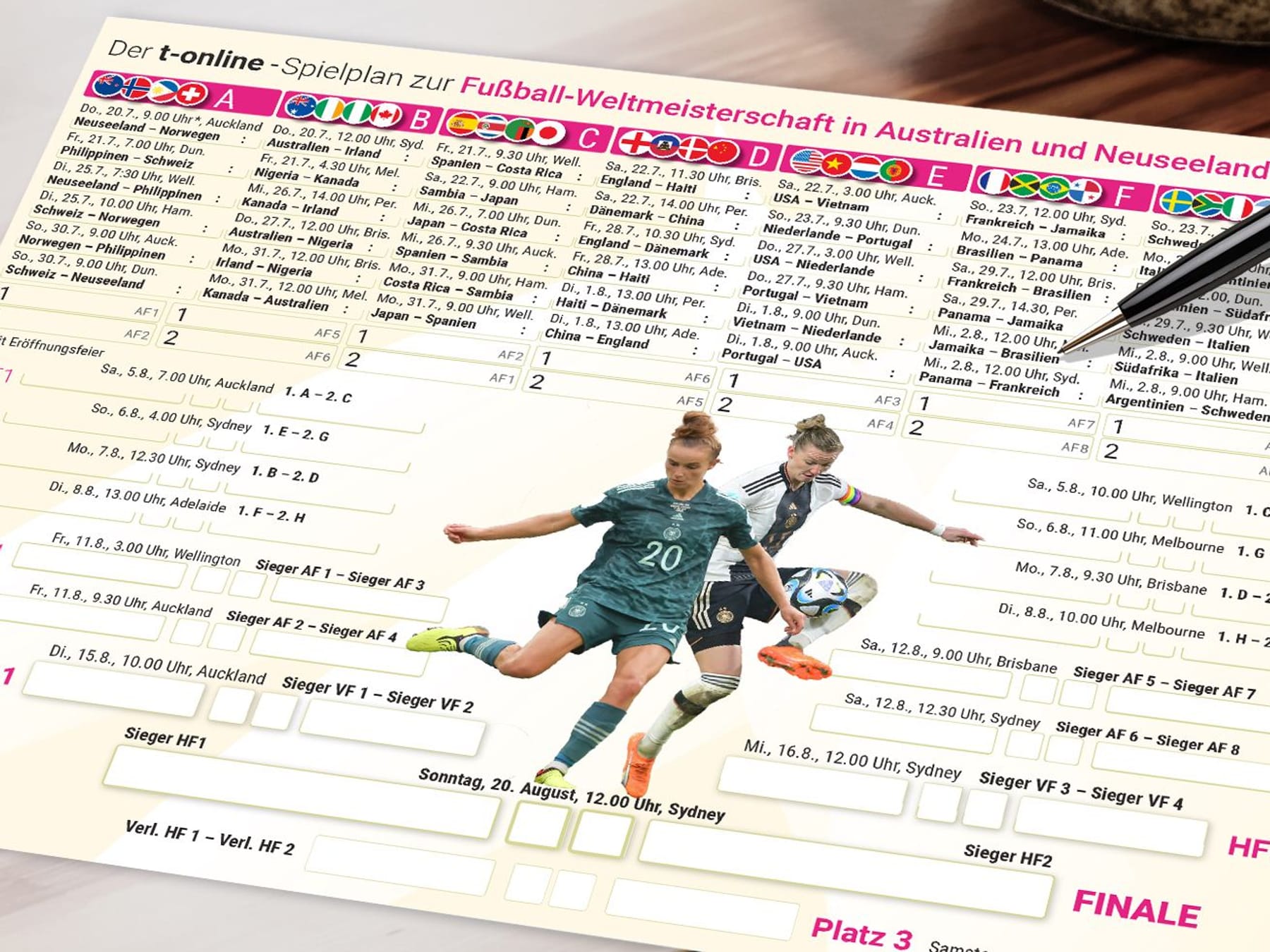 Fußball-WM 2023 Spielplan zum Ausdrucken Gruppen und Termine als Download