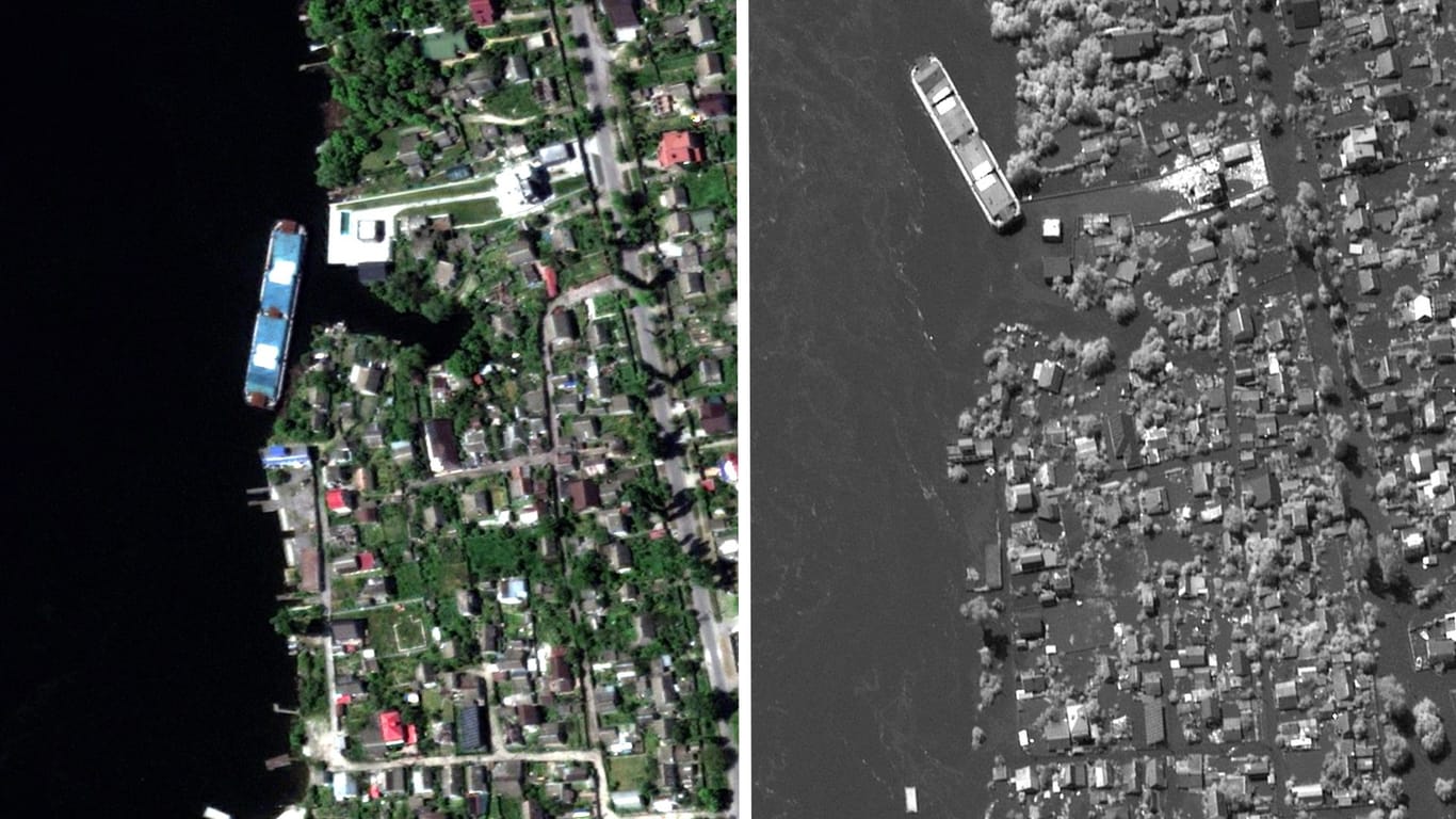 Satellitenbilder zeigen Ausmaß des Dammbruchs