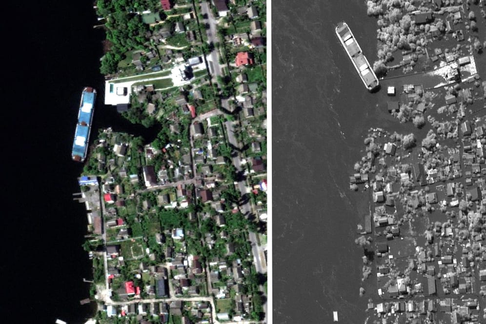 Satellitenbilder zeigen Ausmaß des Dammbruchs