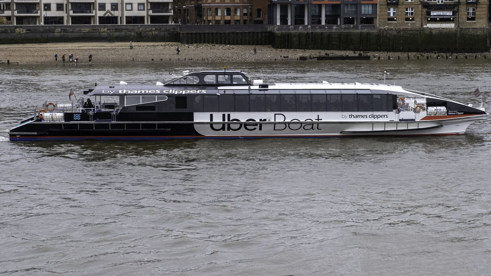 An Uber boat on the Thames