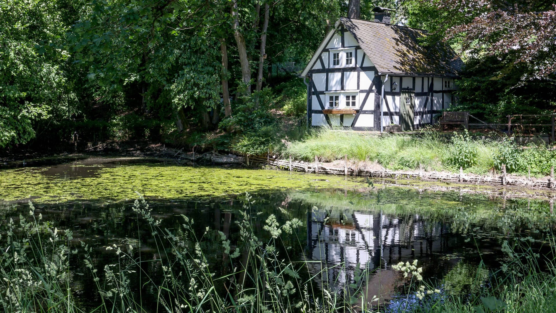 Das Backhaus am Pfarrteich in Freudenberg-Oberholzklau im Siegerland: Im Westen bleibt es sonnig.