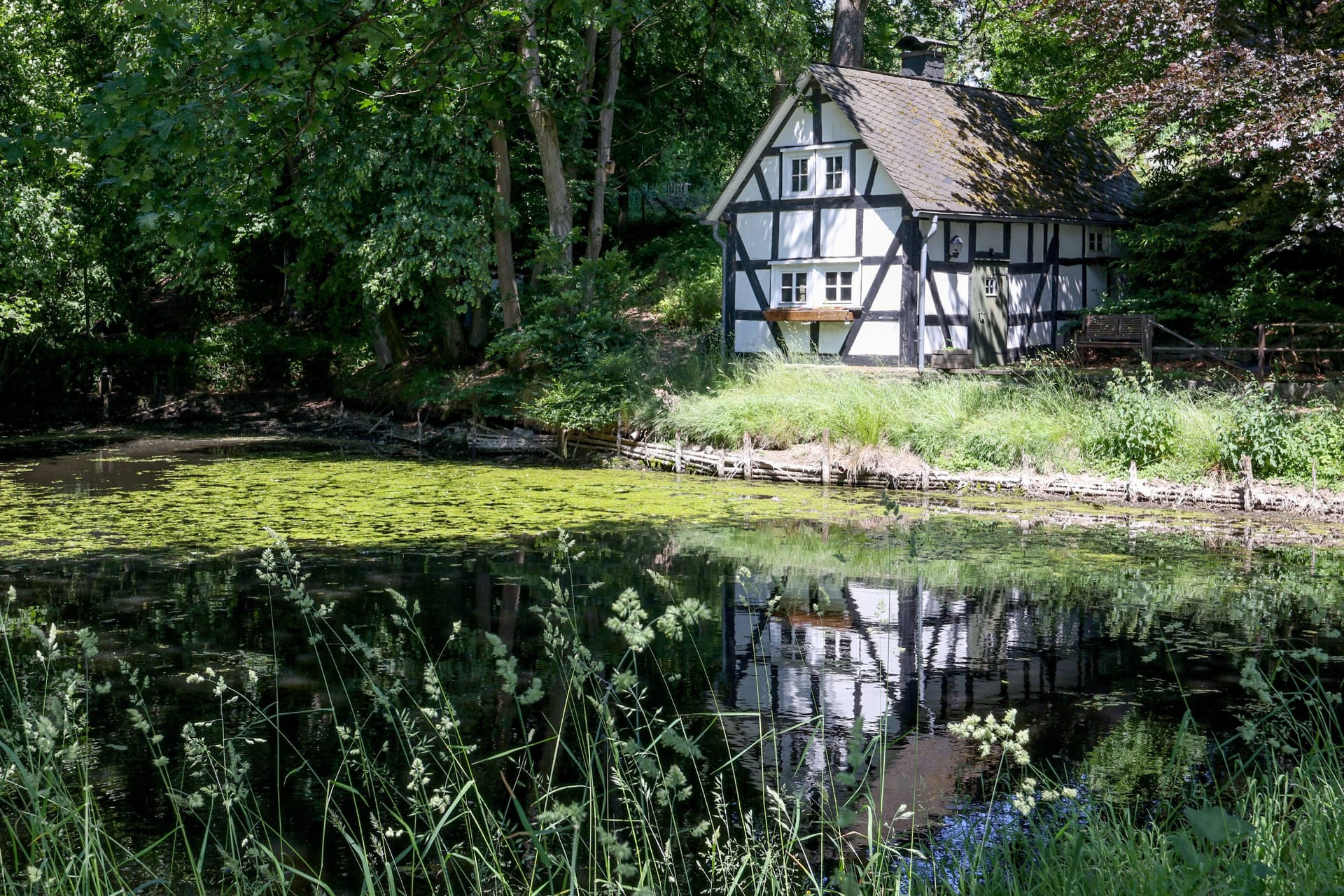 Das Backhaus am Pfarrteich in Freudenberg-Oberholzklau im Siegerland: Im Westen bleibt es sonnig.