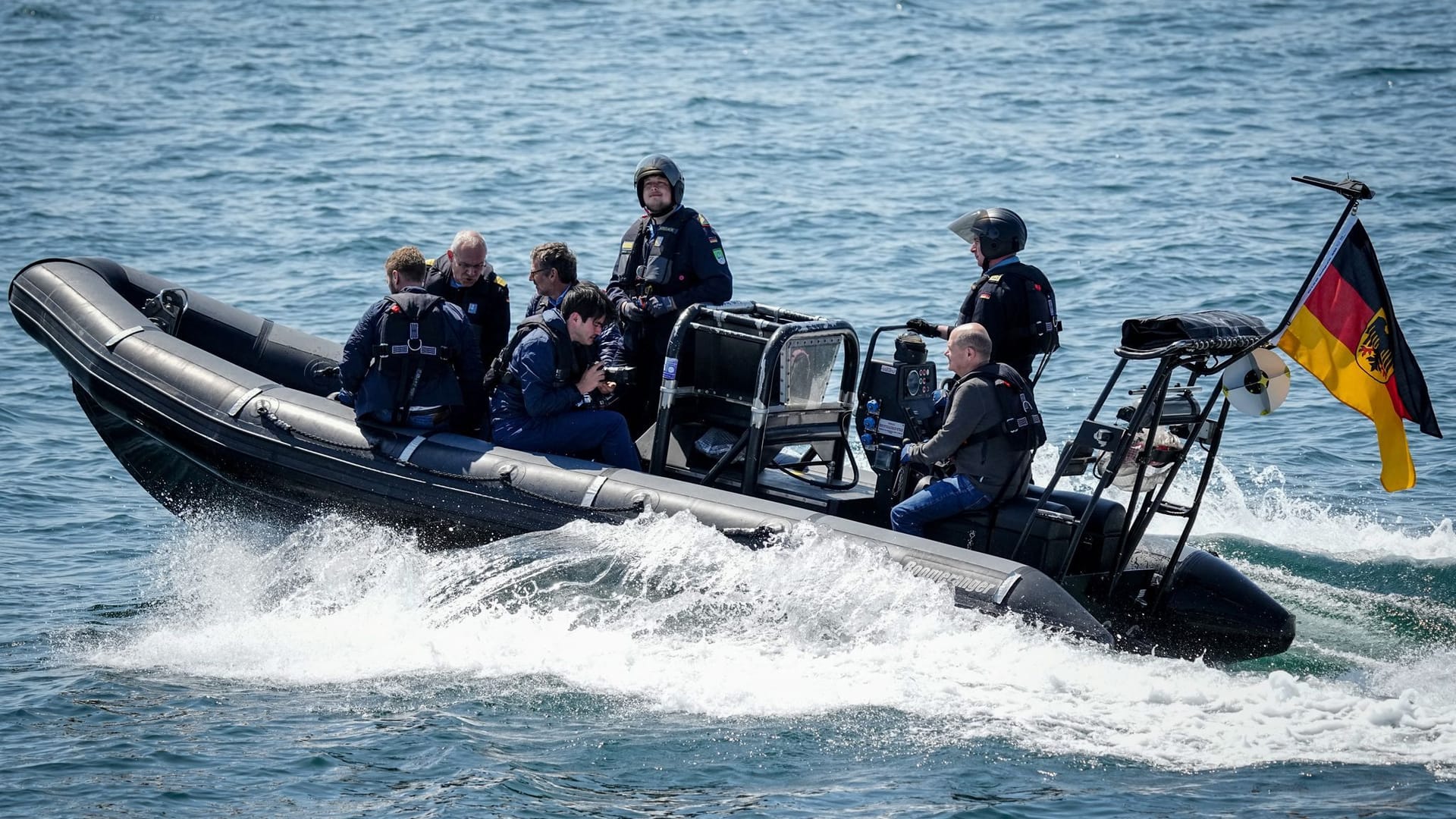 German Chancellor Olaf Scholz visits naval forces in Rostock