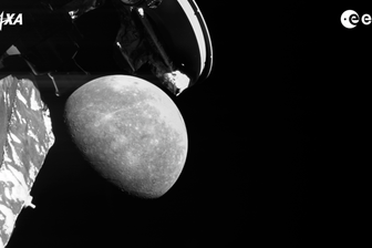 Der Merkur: Dieses Bild nahm "BepiColombo" beim Vorbeiflug auf.
