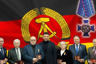 Orden für die Brüder: Zwischen Vereinen frührer Stasi-Mitglieder und der Organisation "Offiziere Russlands" wechseln Auszeichnungen hin und her.