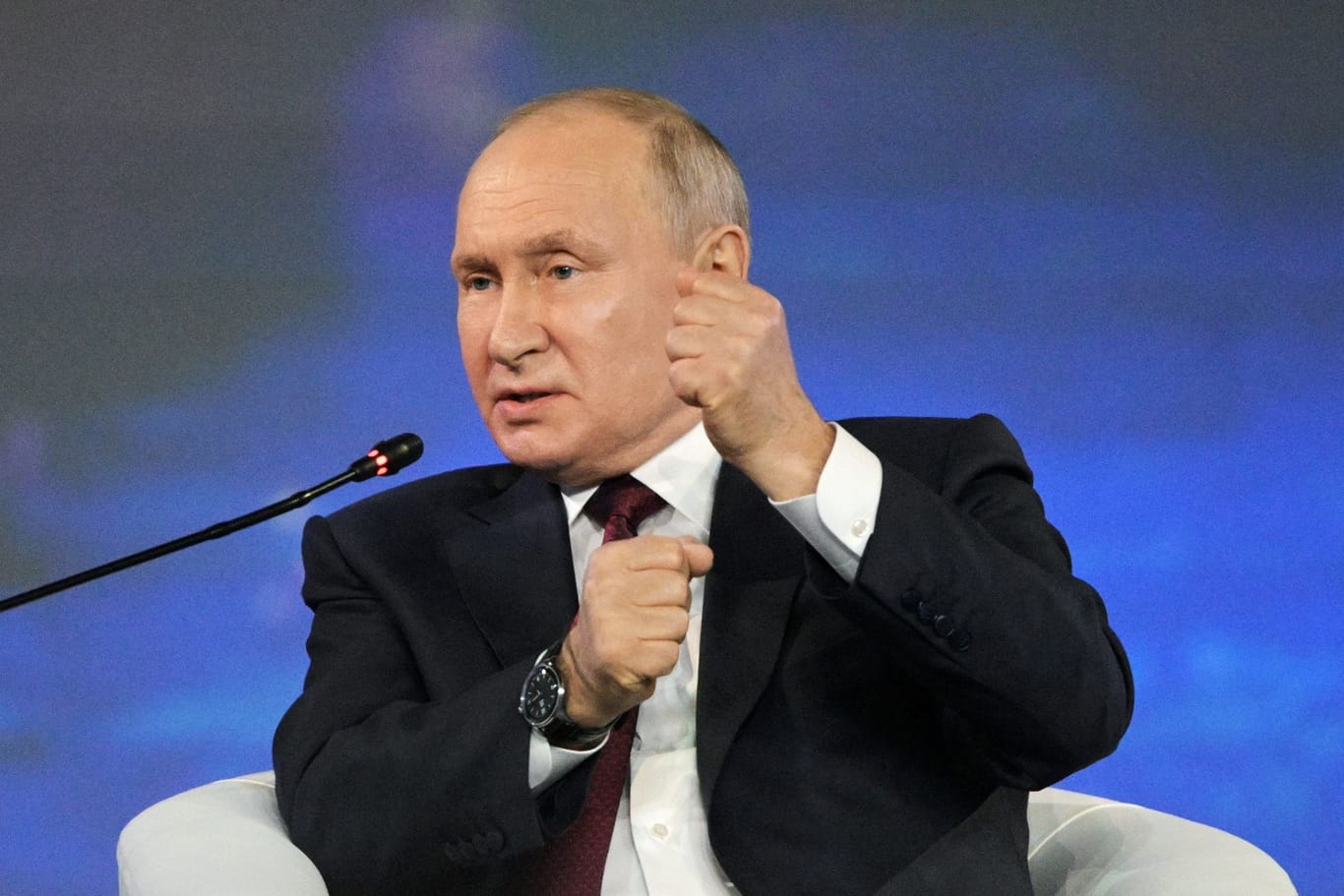 Wladimir Putin beim Wirtschaftsforum in St. Petersburg.