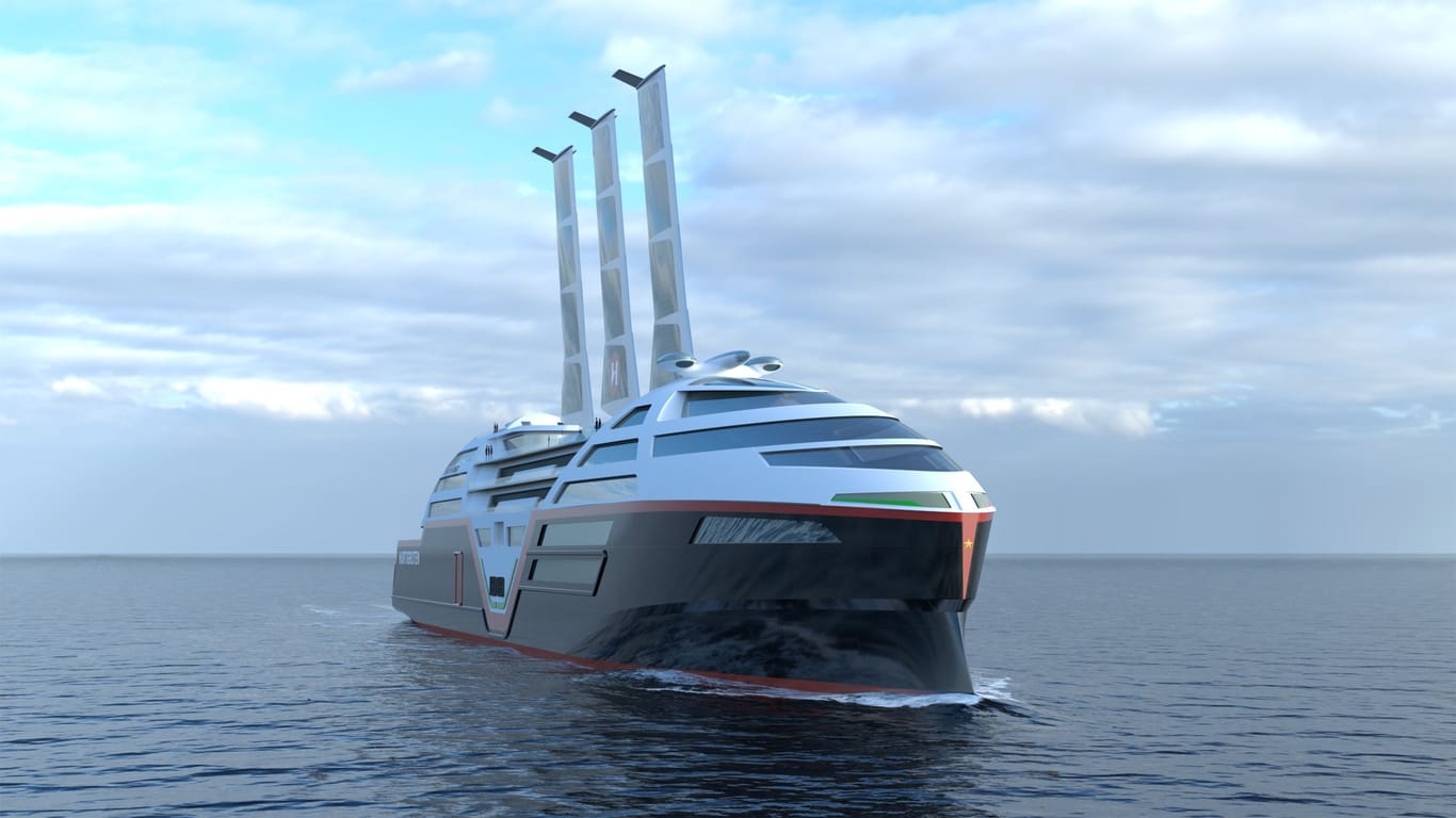 Ein Schiff im Meer: So soll das erste emissionsfreie Schiff aussehen.
