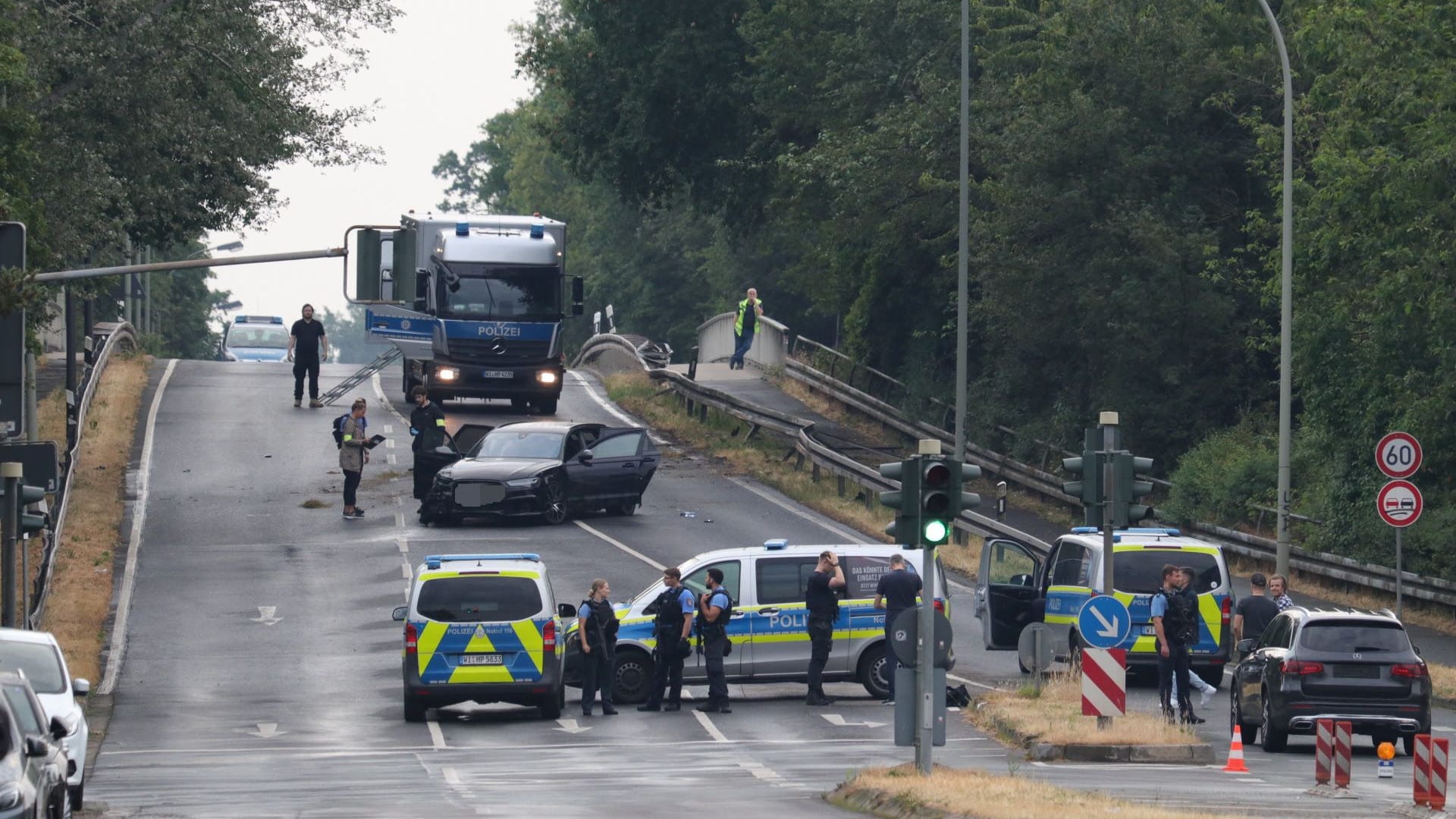 Großeinsatz der Polizei: Das Fluchtfahrzeug konnte gestoppt werden.