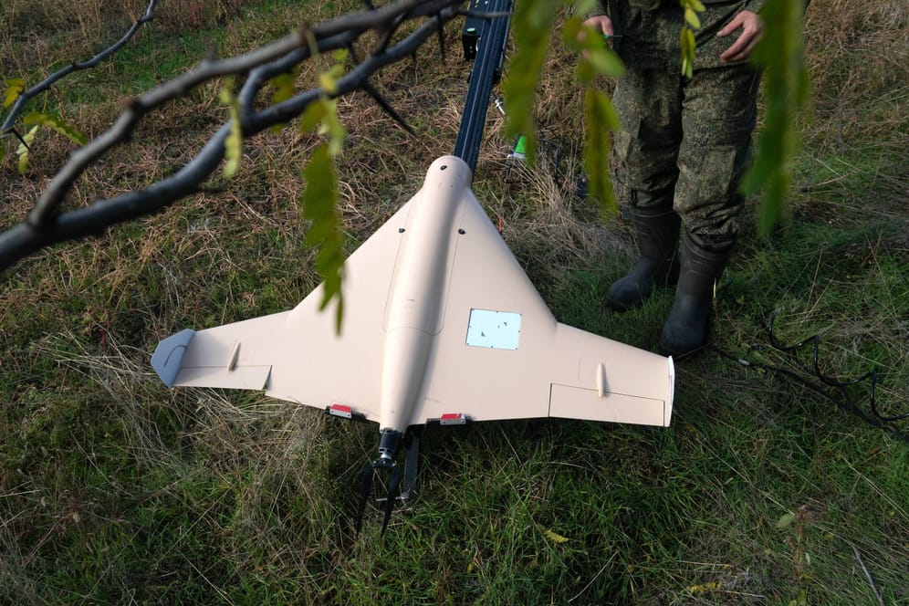 Kamikaze-Drohne vor dem Start (Symbolbild): Diese Art von Drohnen werden sowohl von Russland als auch von der Ukraine eingesetzt.