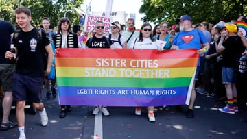 Christopher Street Day 2022 (archive image): Participants with banners during the demonstration.