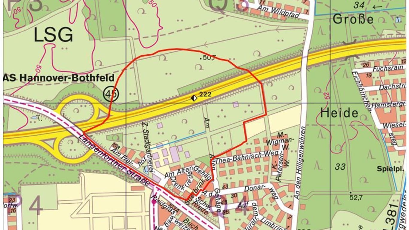 Kampfmittelbeseitigung am 29. Juni 2023: Der Evakuierungsbereich befindet sich in Bothfeld.