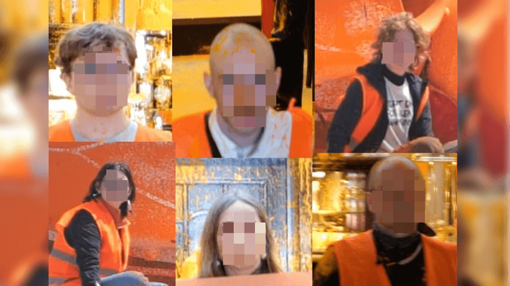 Sechs Fotos von Aktivisten der "Letzten Generation": Ihre Gesichter werden derzeit mit einer Warnung auf WhatsApp verschickt.