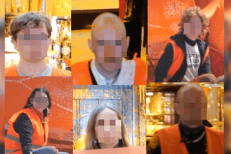 Sechs Fotos von Aktivisten der "Letzten Generation": Ihre Gesichter werden derzeit mit einer Warnung auf WhatsApp verschickt.