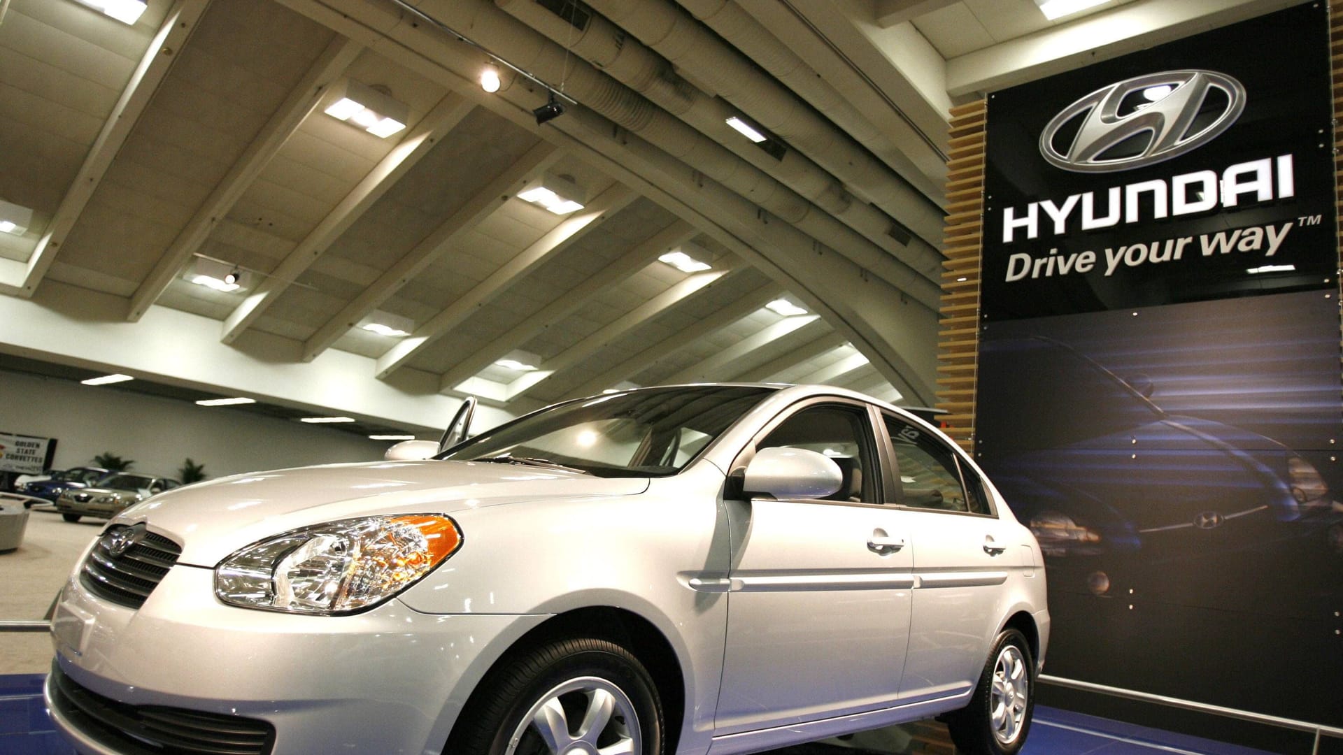 Ein Hyundai-Auto bei einer Messe (Archivbild): In New York wurde Klage eingereicht, weil Diebstähle zu einfach sein sollen.