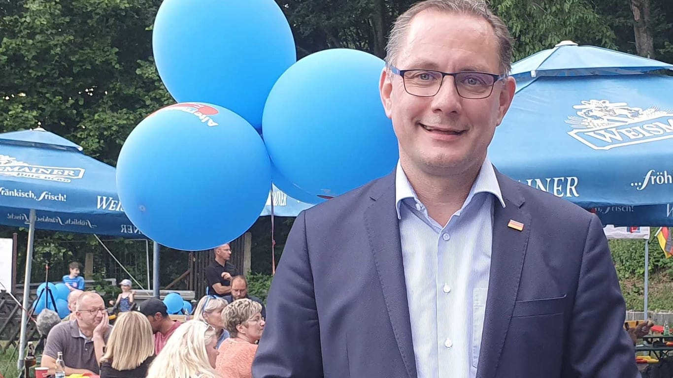 AfD-Chef Tino Chrupalla: Für ihn ist der Wahlsieg in Sonneberg ein Erfolg.