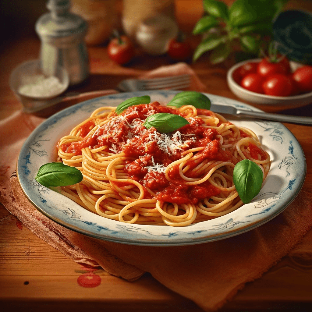 Spaghetti mit würziger Paprika-Tomatensauce