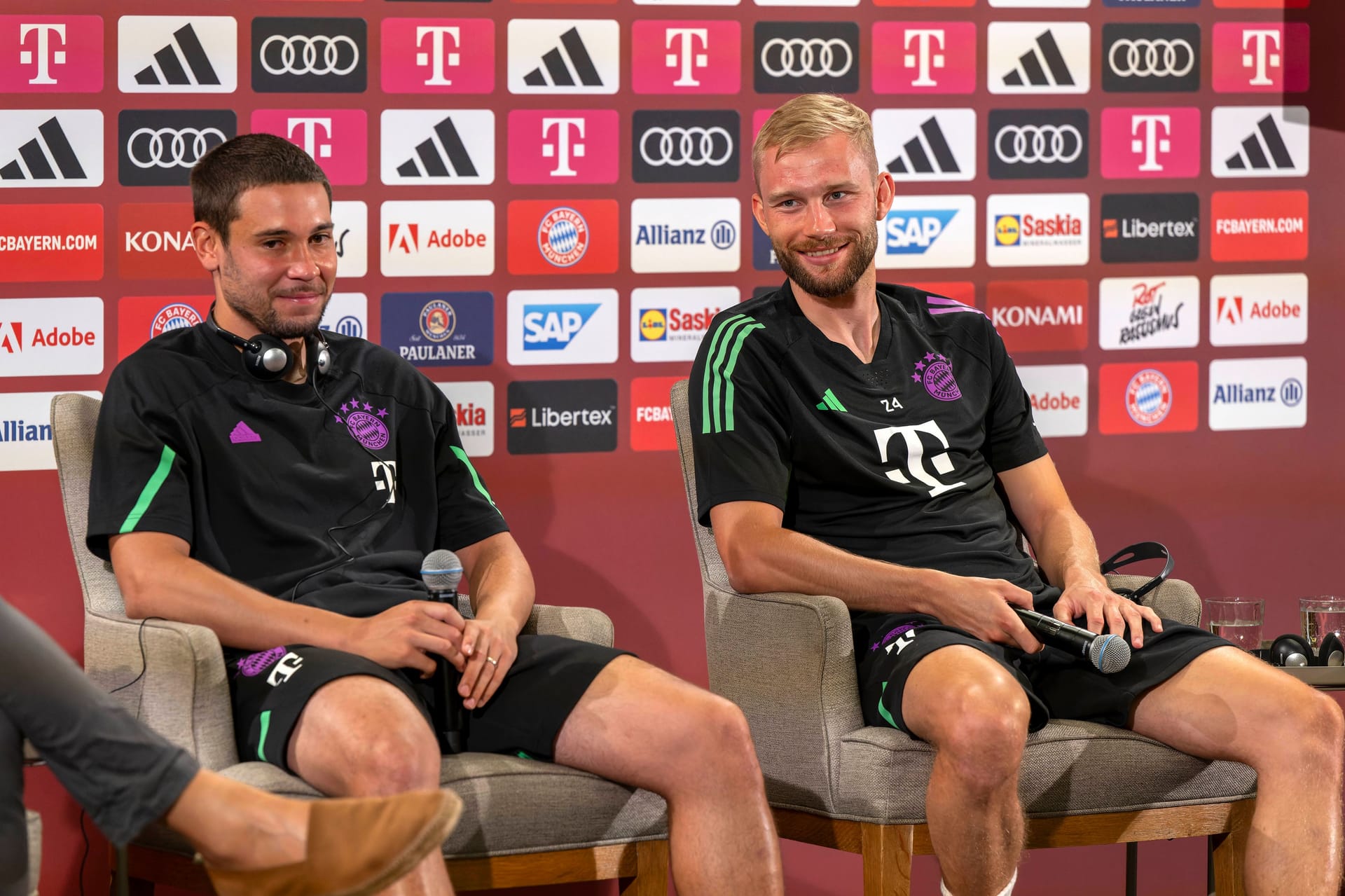 Raphaël Guerreiro und Konrad Laimer (r.): Beide trainieren bereits beim FC Bayern.