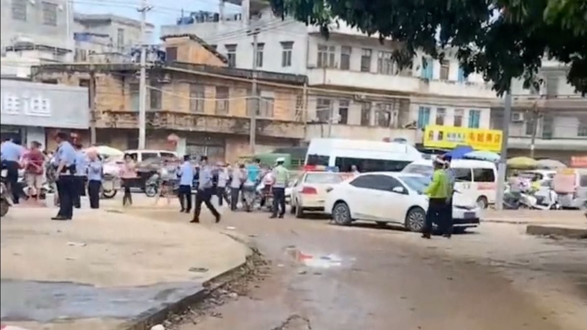 Aftermath of a stabbing attack at a kindergarten in Lianjiang county Aftermath of a stabbing attack at a kindergarten in Lianjiang county