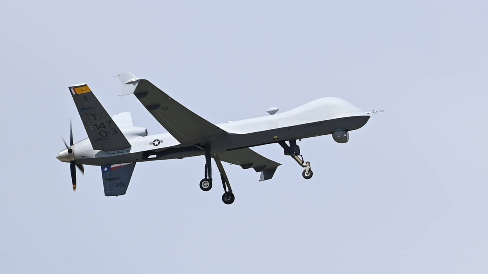 US-Drone vom Typ MQ-9 (Symbolbild): Eine solche Drohne wurde von den russischen Leuchtraketen getroffen.