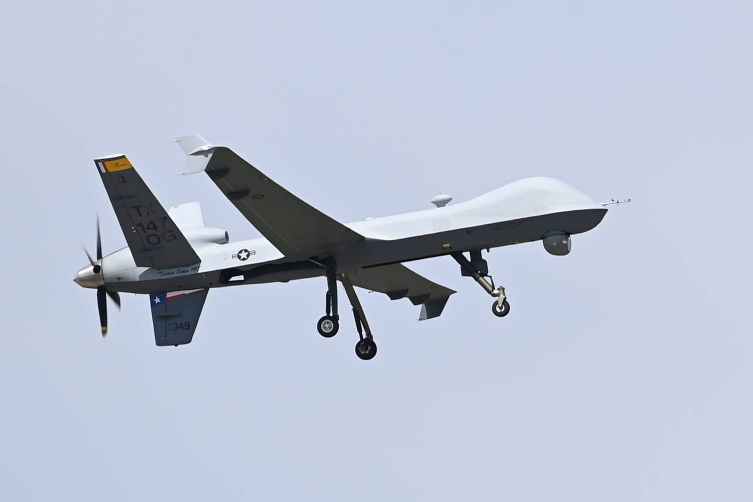 US-Drone vom Typ MQ-9 (Symbolbild): Eine solche Drohne wurde von den russischen Leuchtraketen getroffen.