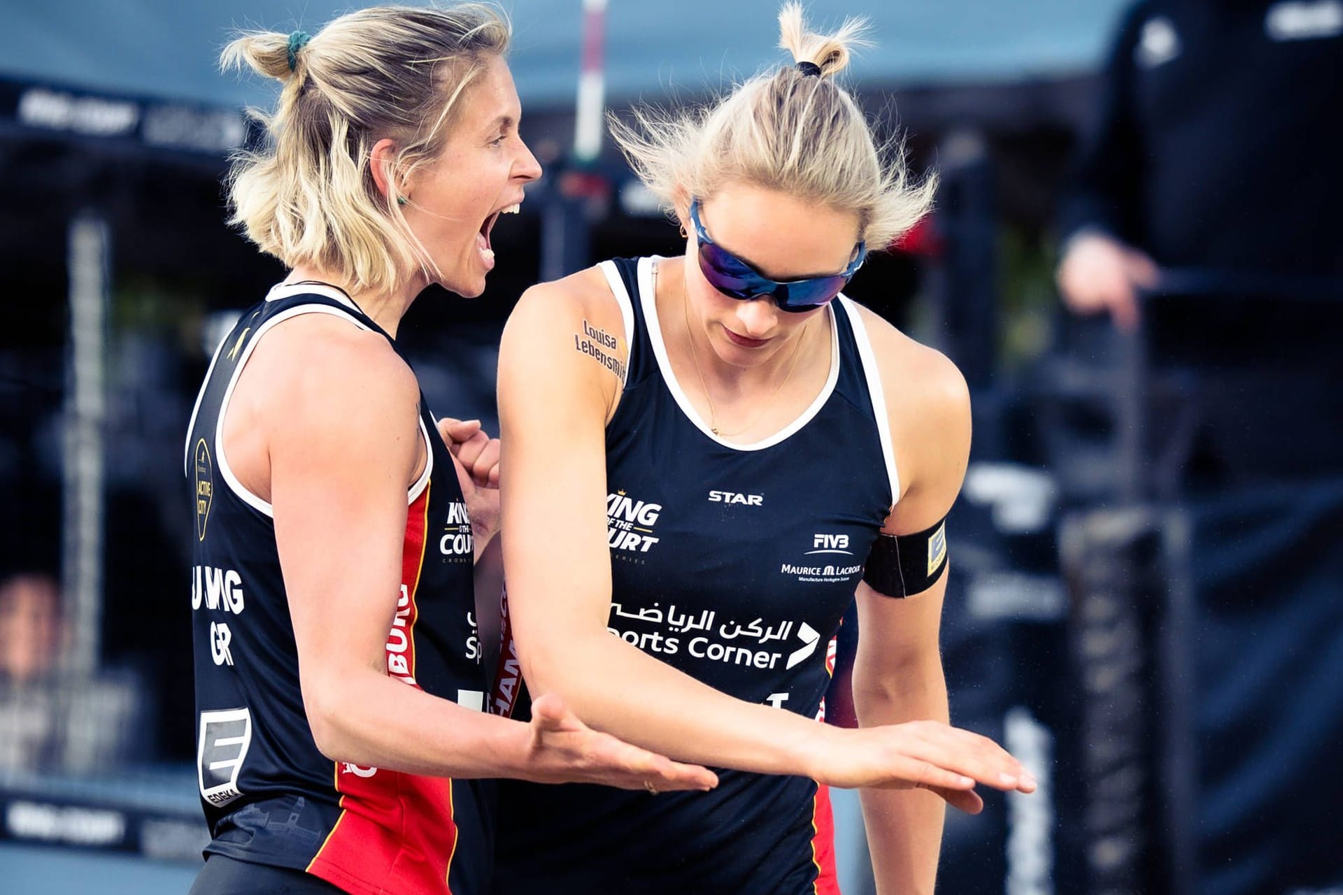 Laura Ludwig (l.) und Louisa Lippmann: Das Duo schaffte es in Kanada bis ins Viertelfinale.