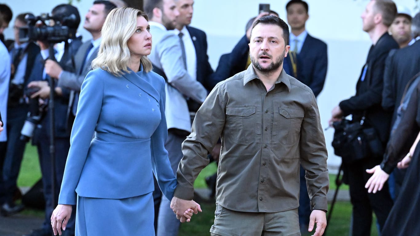 Wolodomyr Selenskyj und seine Frau Olena Selenskaja beim Nato-Gipfel in Vilnius, Litauen.