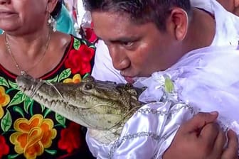 Ein Bürgermeister in Mexiko hat ein Krokodil geheiratet.