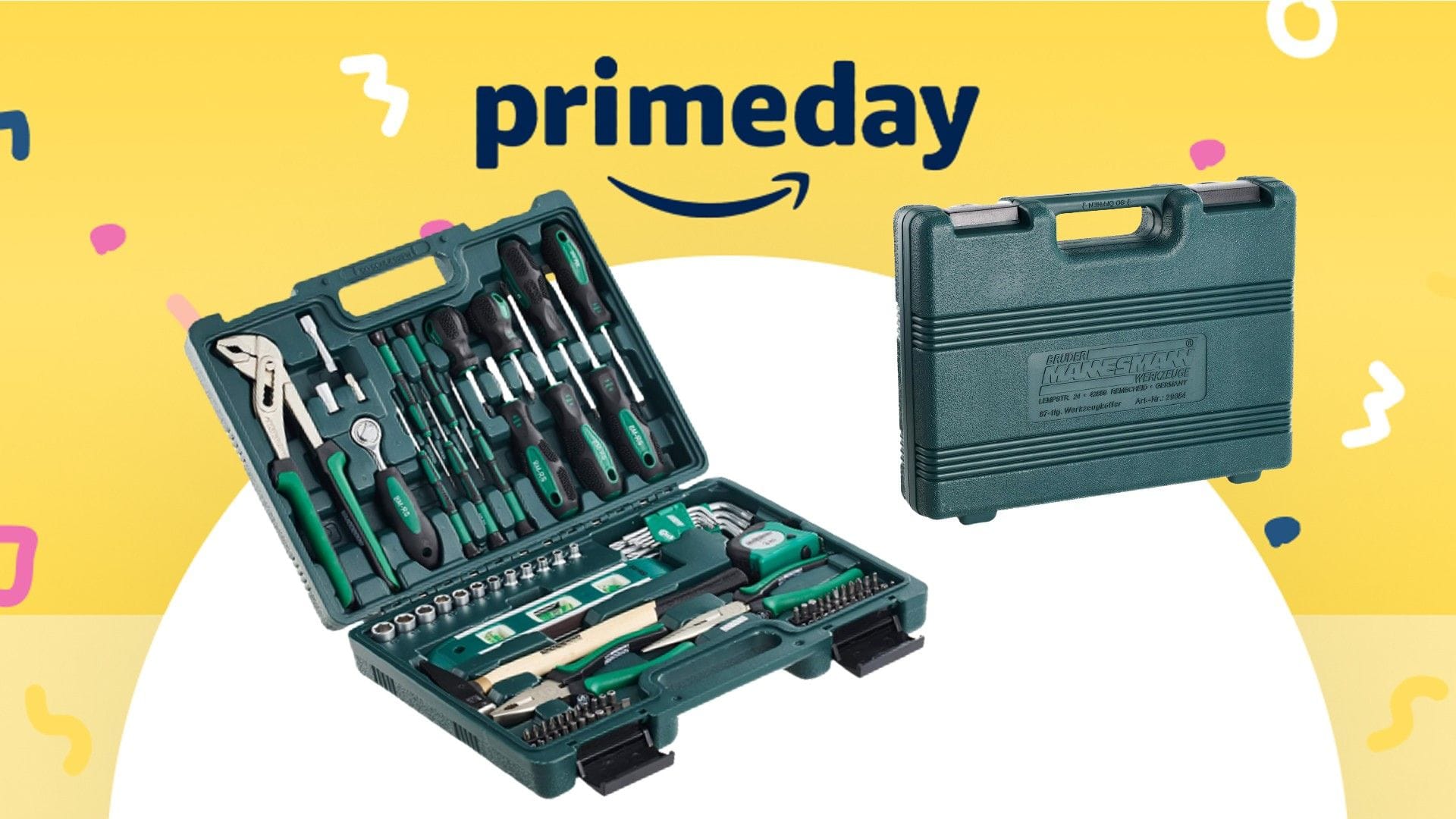 Gut sortiert: Beim Prime Day von Amazon ist ein bestückter Werkzeugkoffer von Brüder Mannesmann zum Tiefpreis erhältlich.