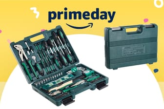 Gut sortiert: Beim Prime Day von Amazon ist ein bestückter Werkzeugkoffer von Brüder Mannesmann zum Tiefpreis erhältlich.
